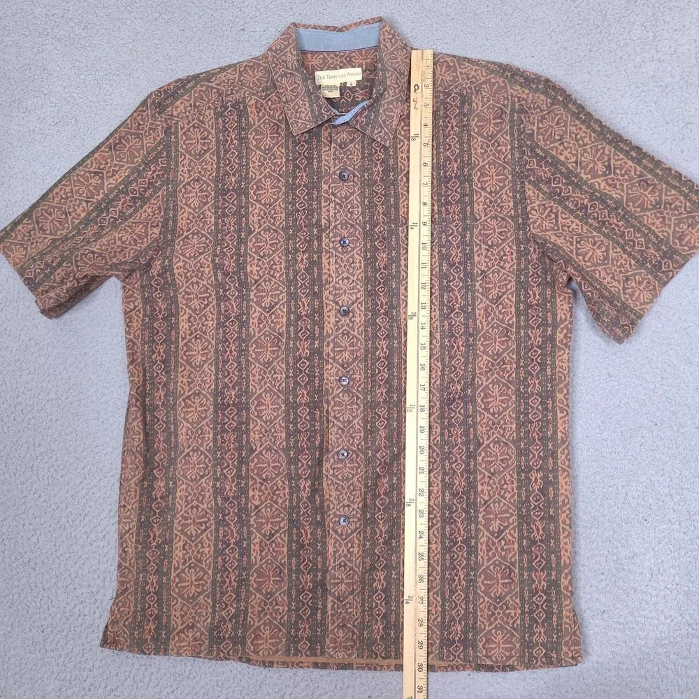 The‎ Territory Ahead Shirt Mens Large Tribal Aztec Button Up Short Sleeve